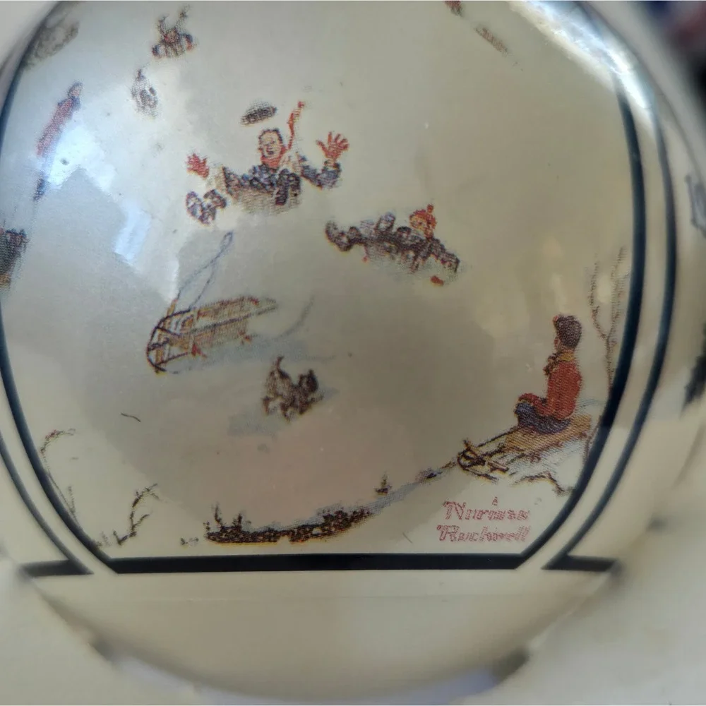 Norman Rockwell 1987 Christmas Ornament Deadmans Hill Schmid Limited Edition Box